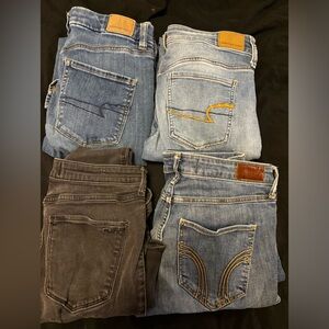Women’s skinny jeans American eagle, hollister, sold as set or can separate!